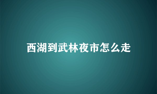 西湖到武林夜市怎么走