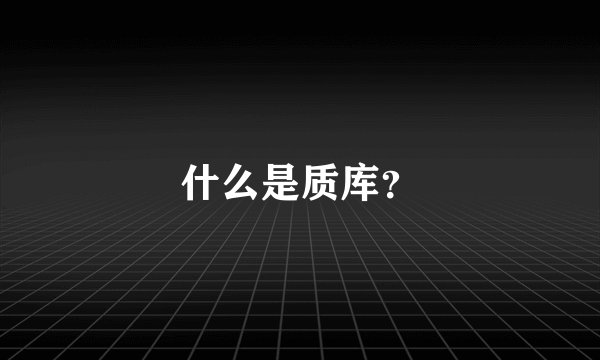 什么是质库？