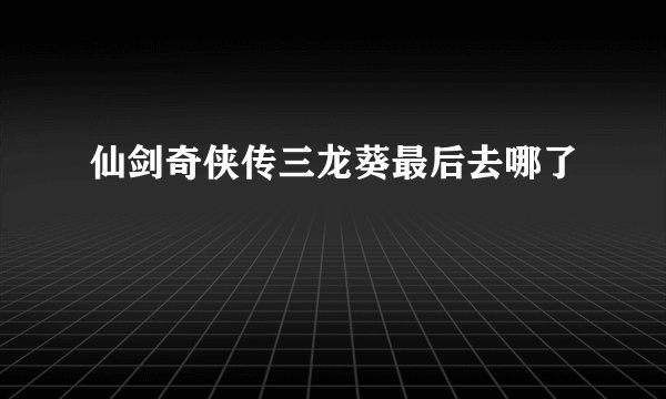 仙剑奇侠传三龙葵最后去哪了