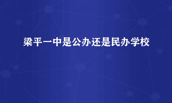 梁平一中是公办还是民办学校