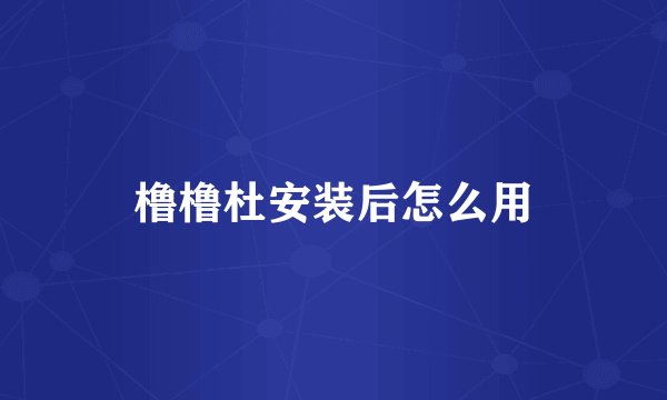 橹橹杜安装后怎么用