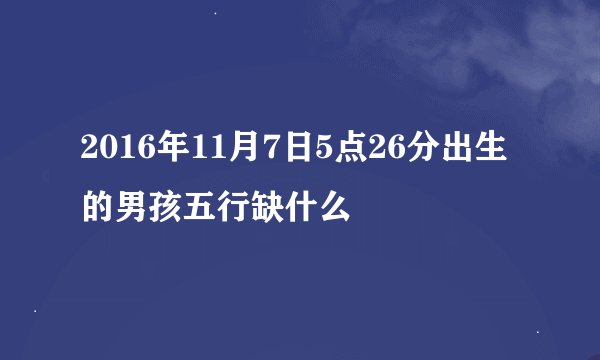 2016年11月7日5点26分出生的男孩五行缺什么
