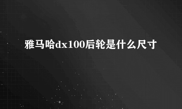 雅马哈dx100后轮是什么尺寸
