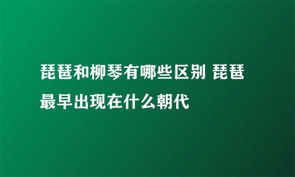 琵琶和柳琴有哪些区别 琵琶最早出现在什么朝代