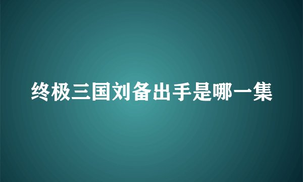 终极三国刘备出手是哪一集