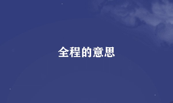 全程的意思