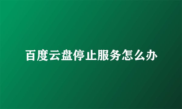 百度云盘停止服务怎么办