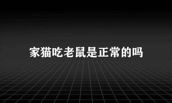 家猫吃老鼠是正常的吗
