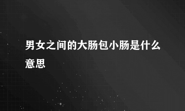 男女之间的大肠包小肠是什么意思