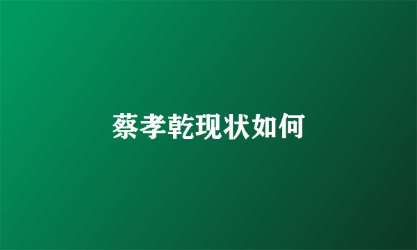 蔡孝乾现状如何