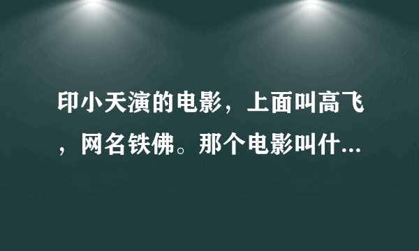 印小天演的电影，上面叫高飞，网名铁佛。那个电影叫什么名字？