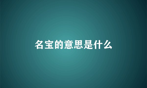 名宝的意思是什么