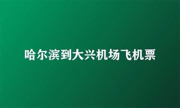 哈尔滨到大兴机场飞机票
