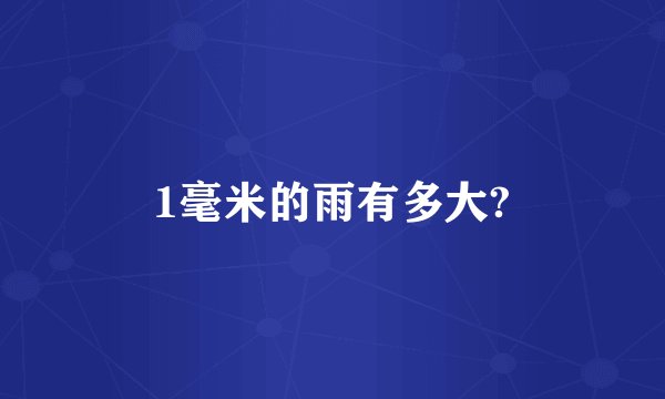 1毫米的雨有多大?