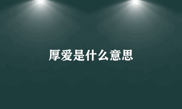 厚爱是什么意思