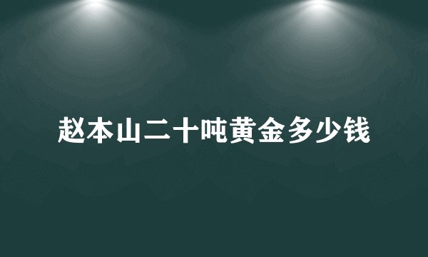 赵本山二十吨黄金多少钱