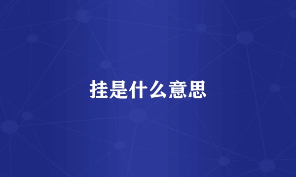 挂是什么意思