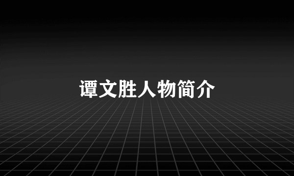 谭文胜人物简介