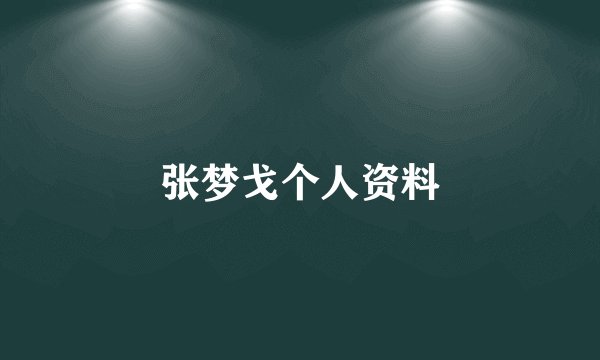 张梦戈个人资料