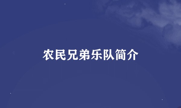 农民兄弟乐队简介