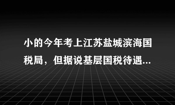 小的今年考上江苏盐城滨海国税局，但据说基层国税待遇很差，只有1000多，望各位知情大神告知详情啊