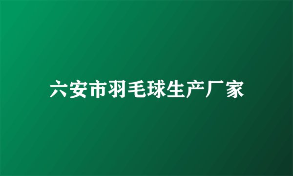 六安市羽毛球生产厂家
