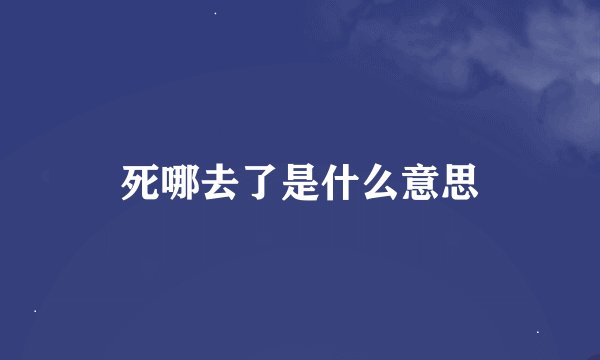死哪去了是什么意思
