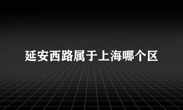 延安西路属于上海哪个区