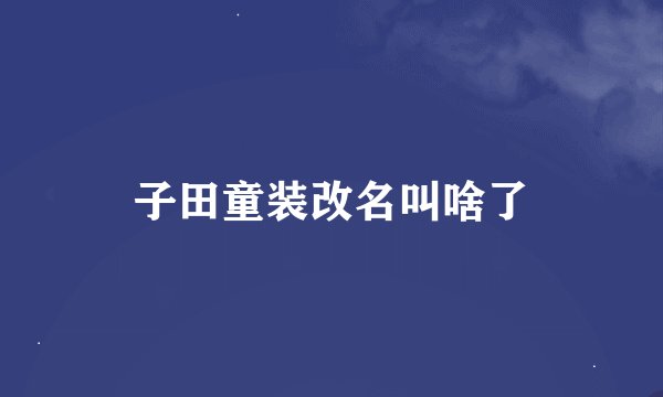 子田童装改名叫啥了