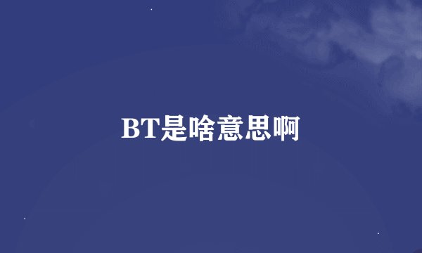 BT是啥意思啊