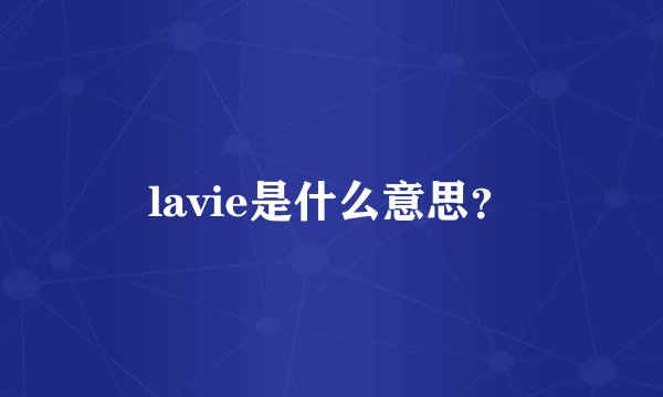lavie是什么意思？