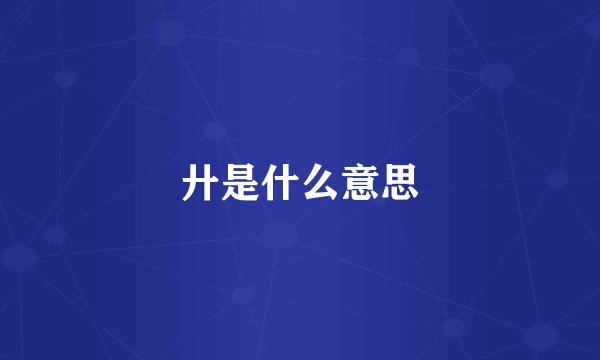 廾是什么意思
