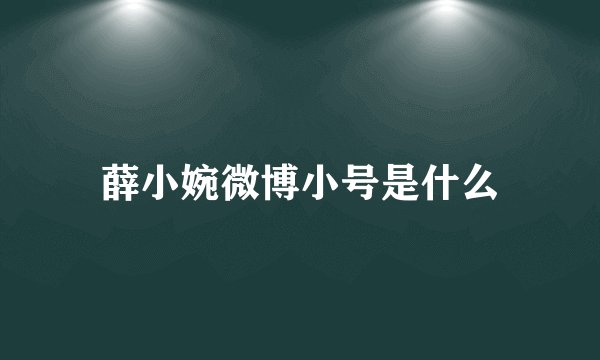 薛小婉微博小号是什么