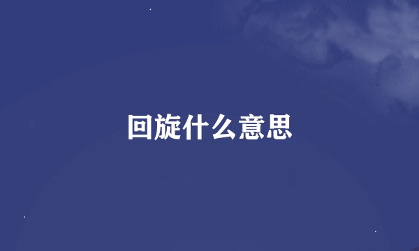 回旋什么意思