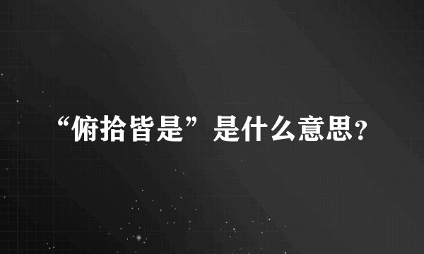 “俯拾皆是”是什么意思？
