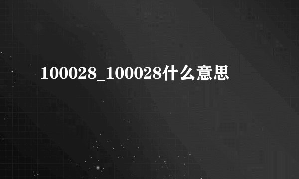 100028_100028什么意思