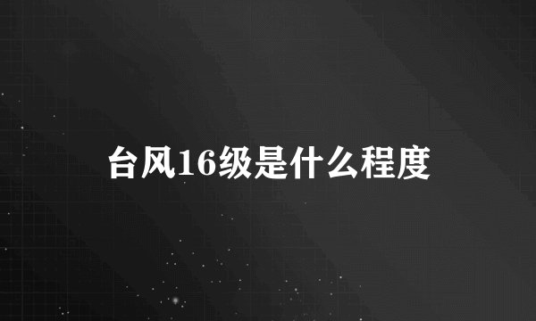台风16级是什么程度
