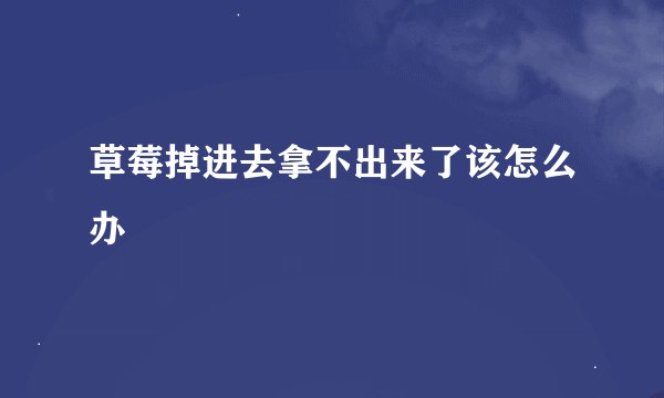 草莓掉进去拿不出来了该怎么办