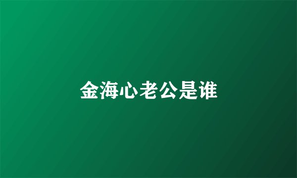 金海心老公是谁