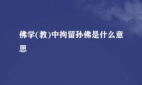 佛学(教)中拘留孙佛是什么意思