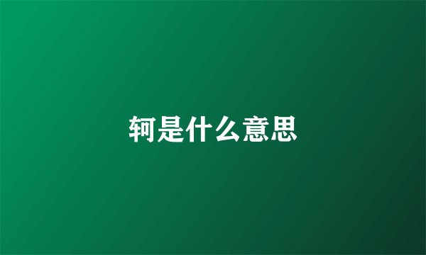 轲是什么意思