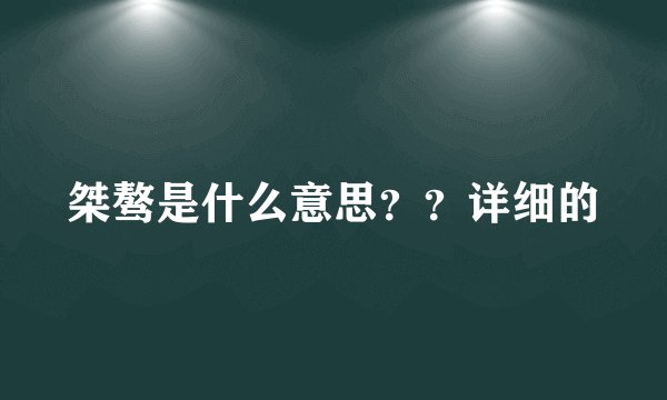桀骜是什么意思??详细的