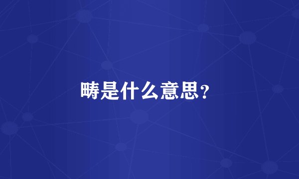畴是什么意思？