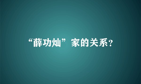 “薛功灿”家的关系?