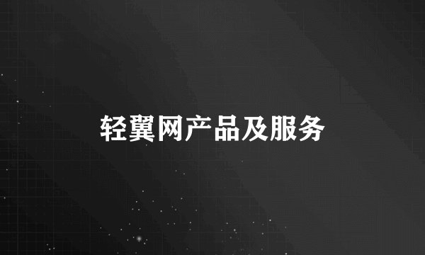 轻翼网产品及服务