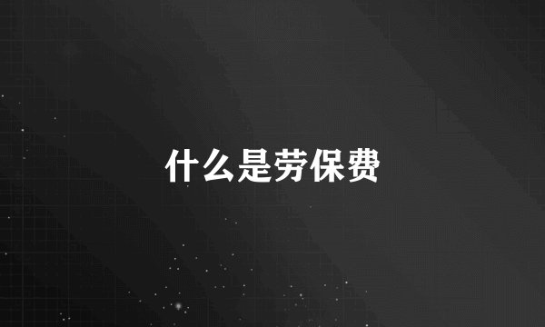 什么是劳保费