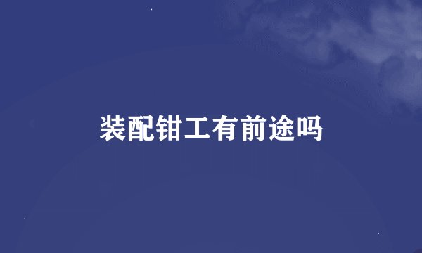 装配钳工有前途吗