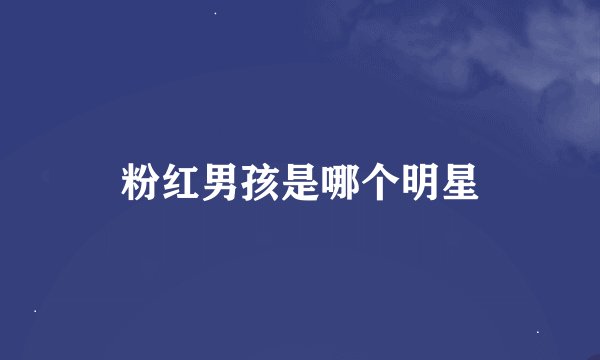 粉红男孩是哪个明星