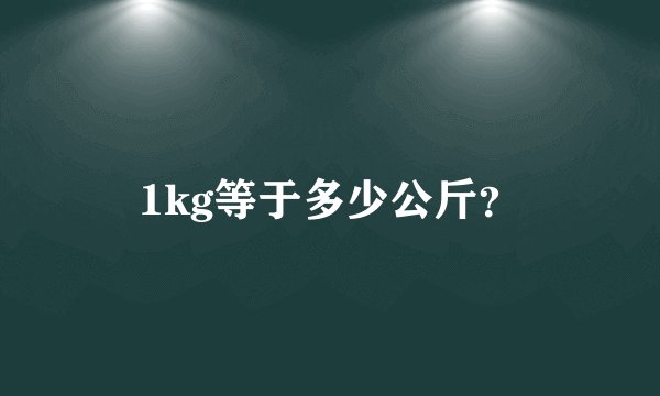 1kg等于多少公斤？