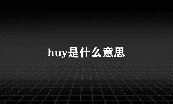 huy是什么意思